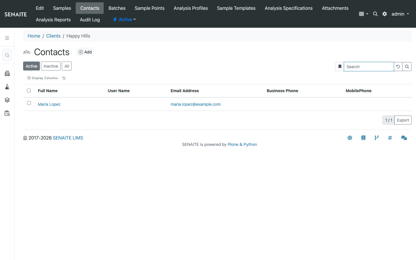 Client Contacts