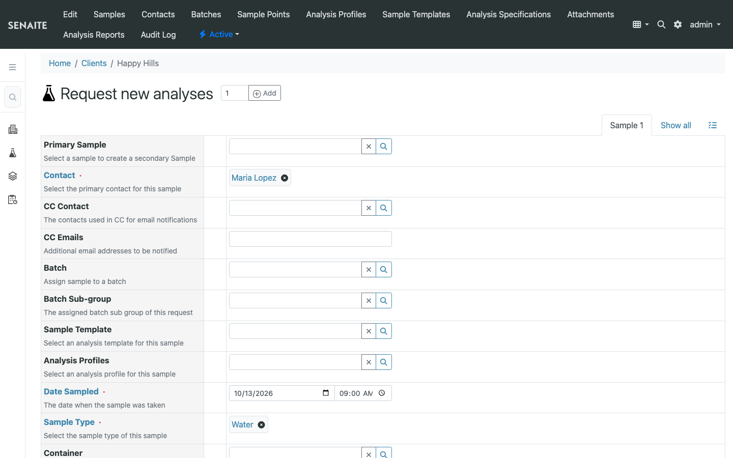 Sample Add Form