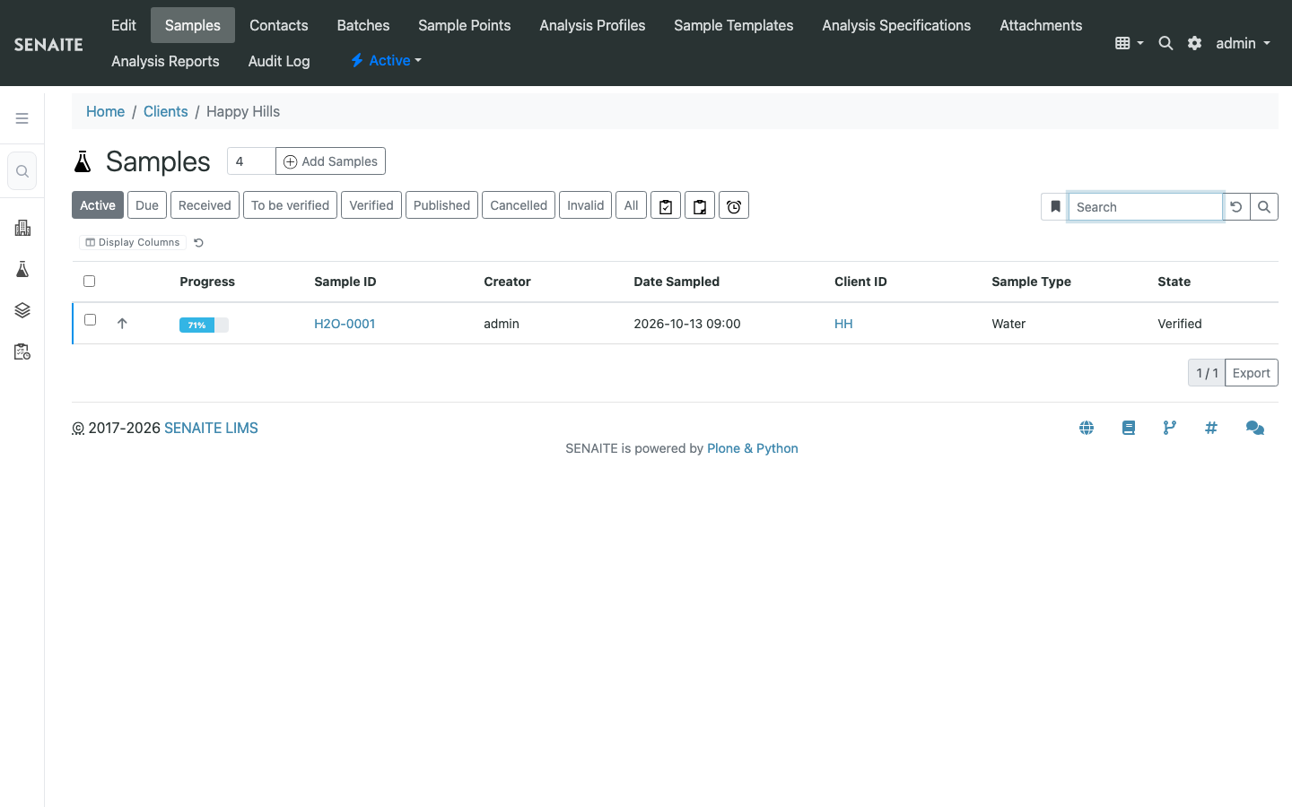 Sample listing: Verified