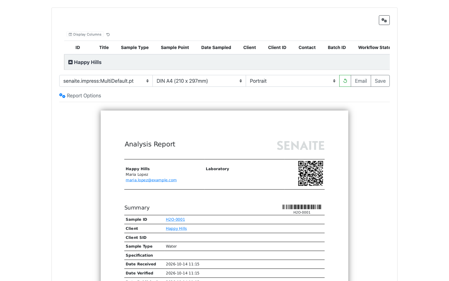 SENAITE Impress preview