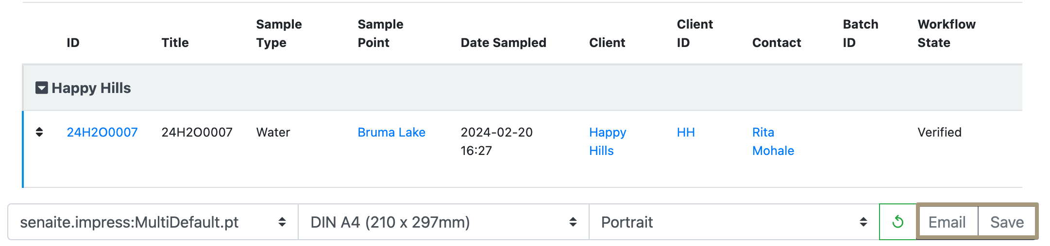Impress — Save or Email