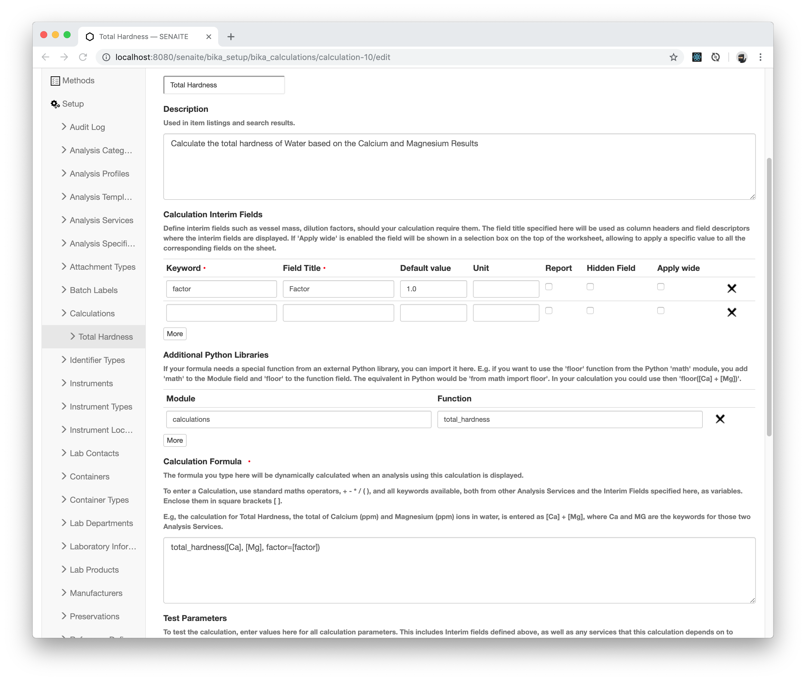 Calculation with external Module