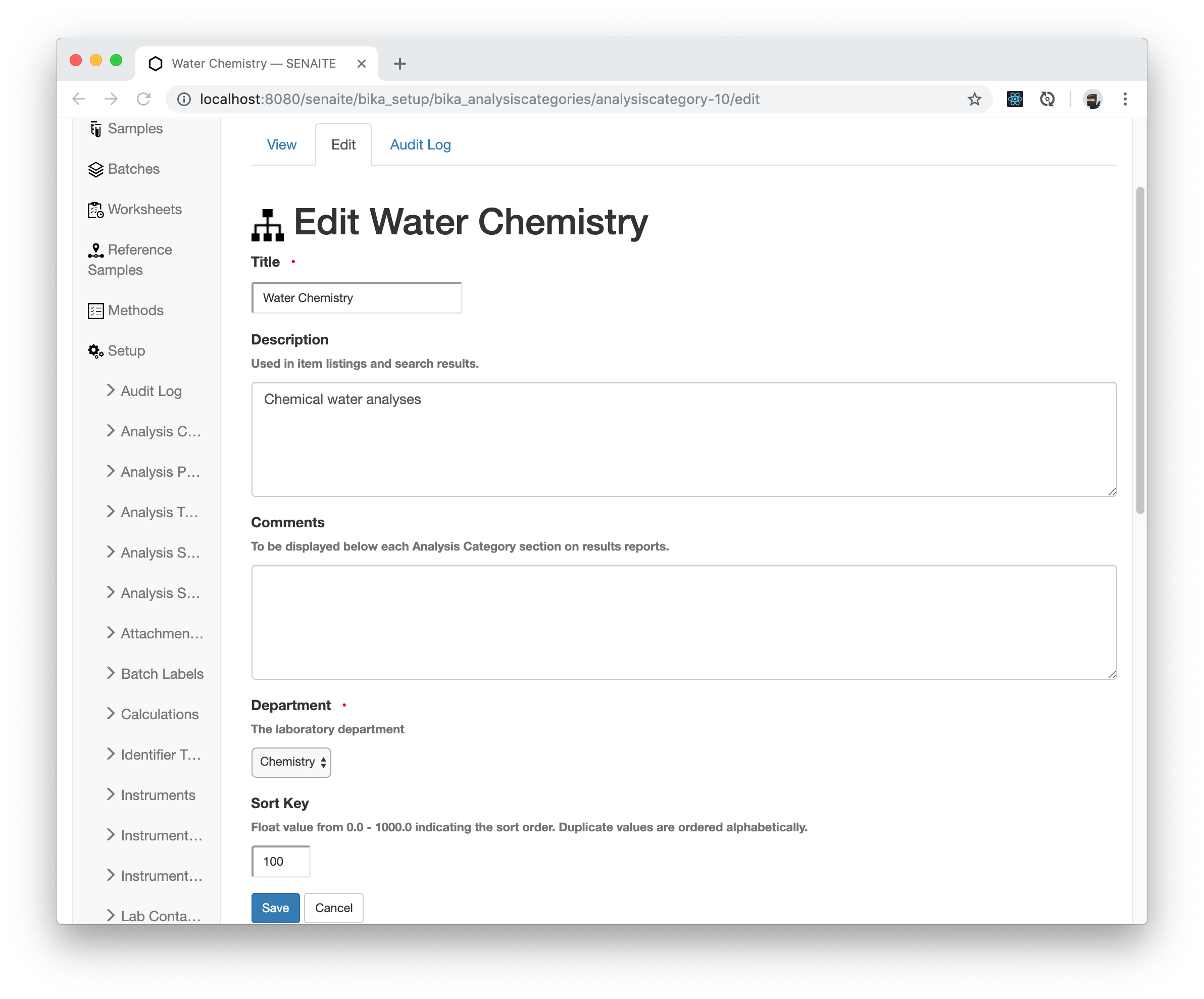 Edit Analysis Category