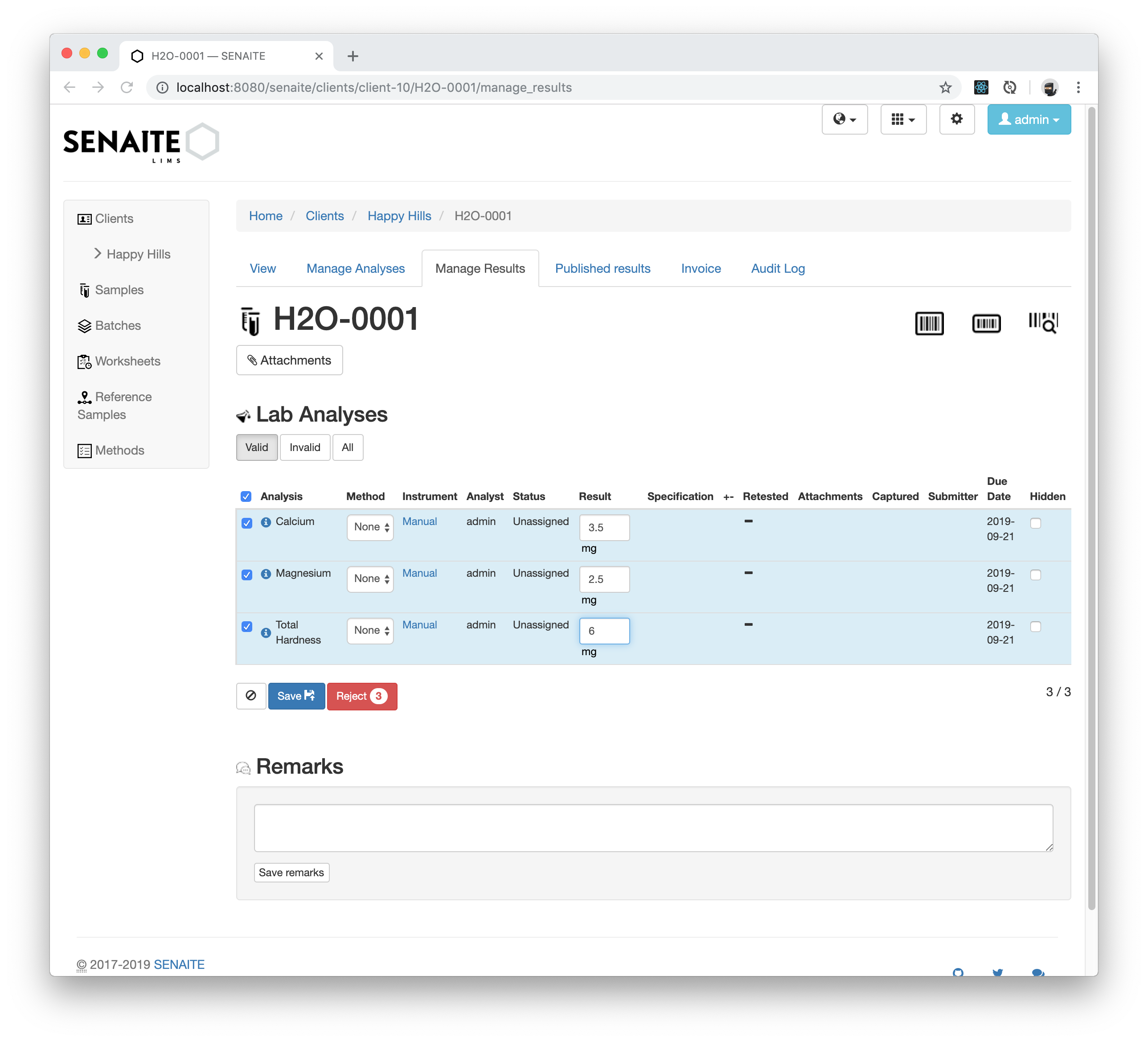 Manage Results