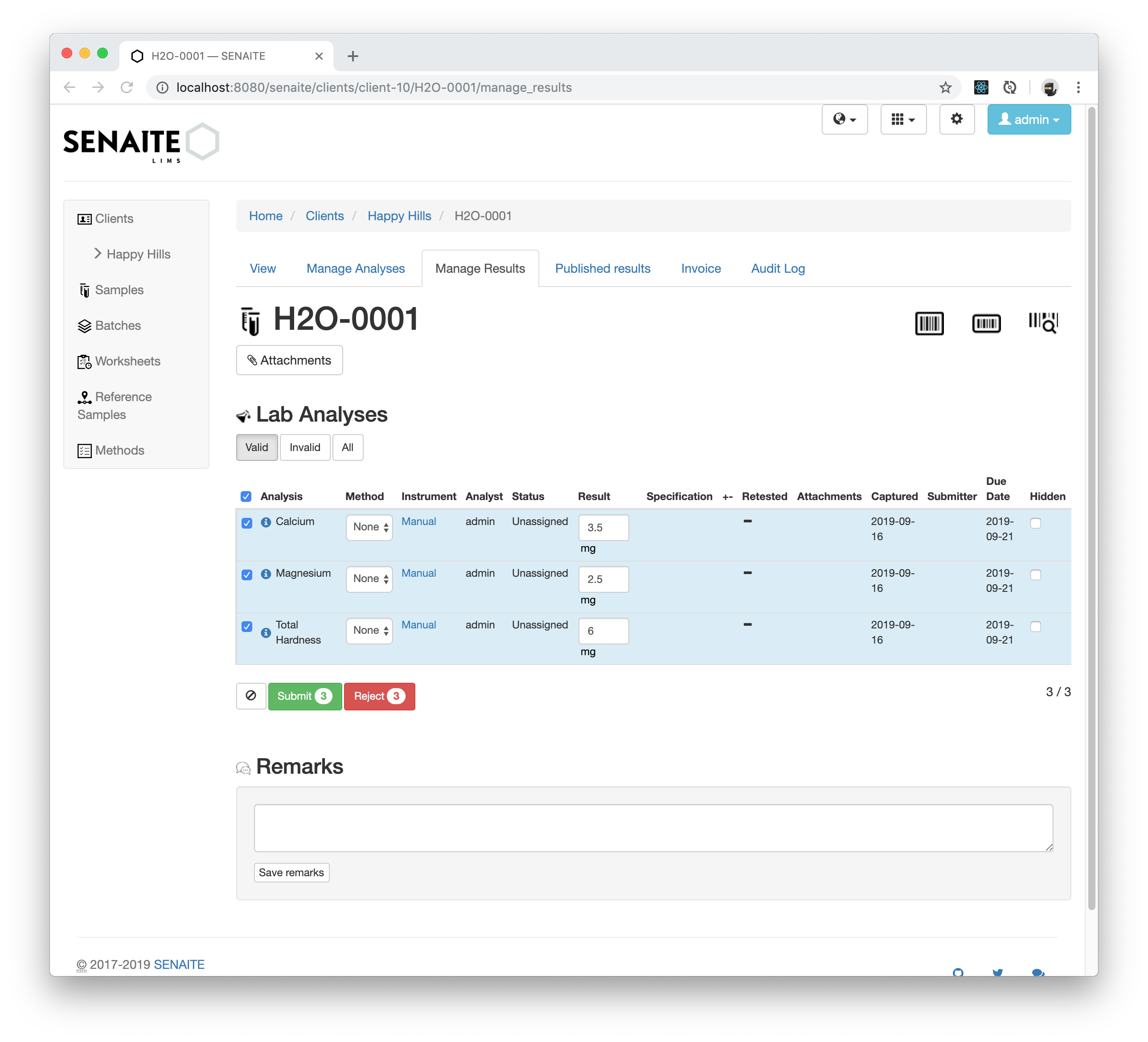 Manage Results