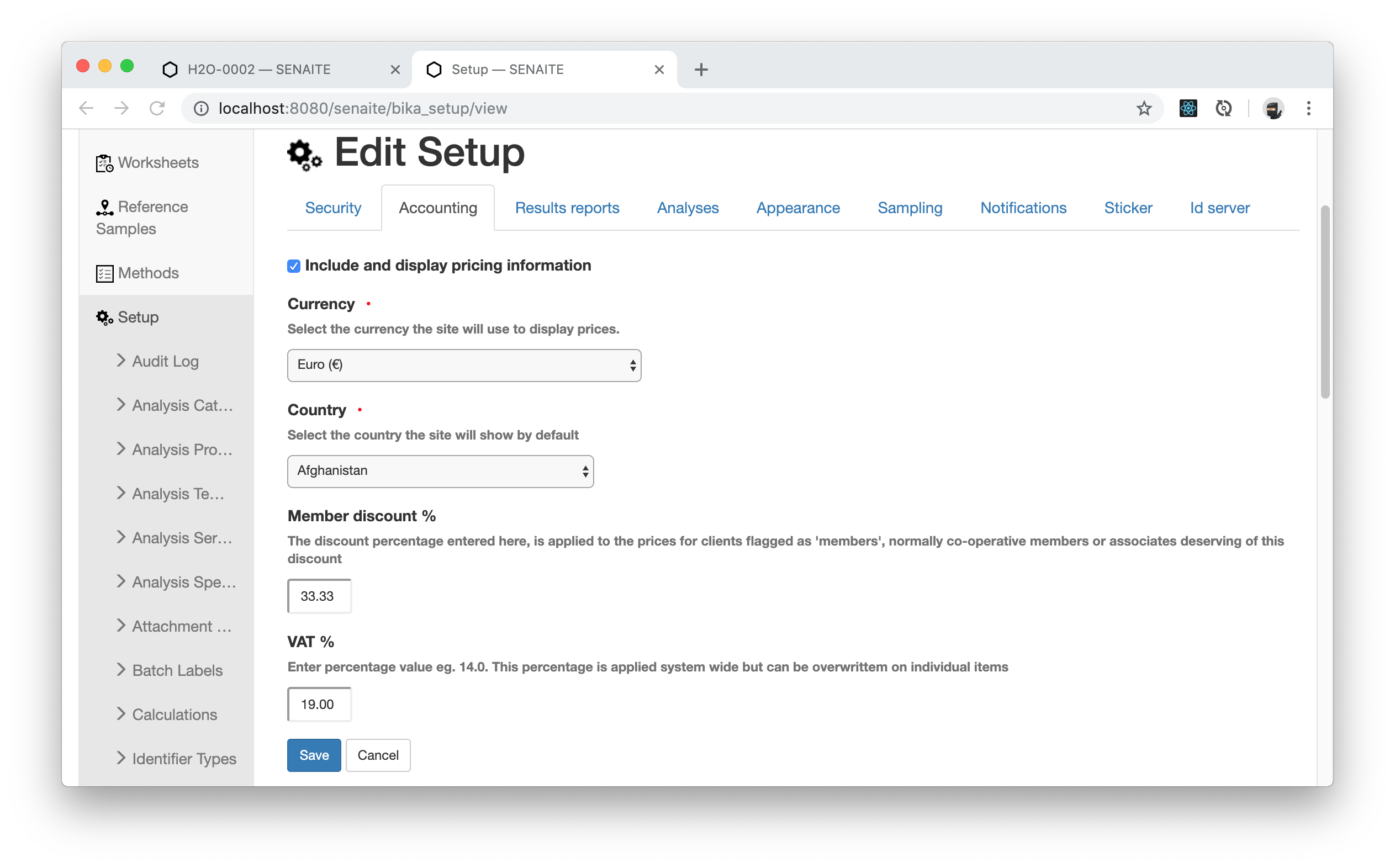 Accounting Setup